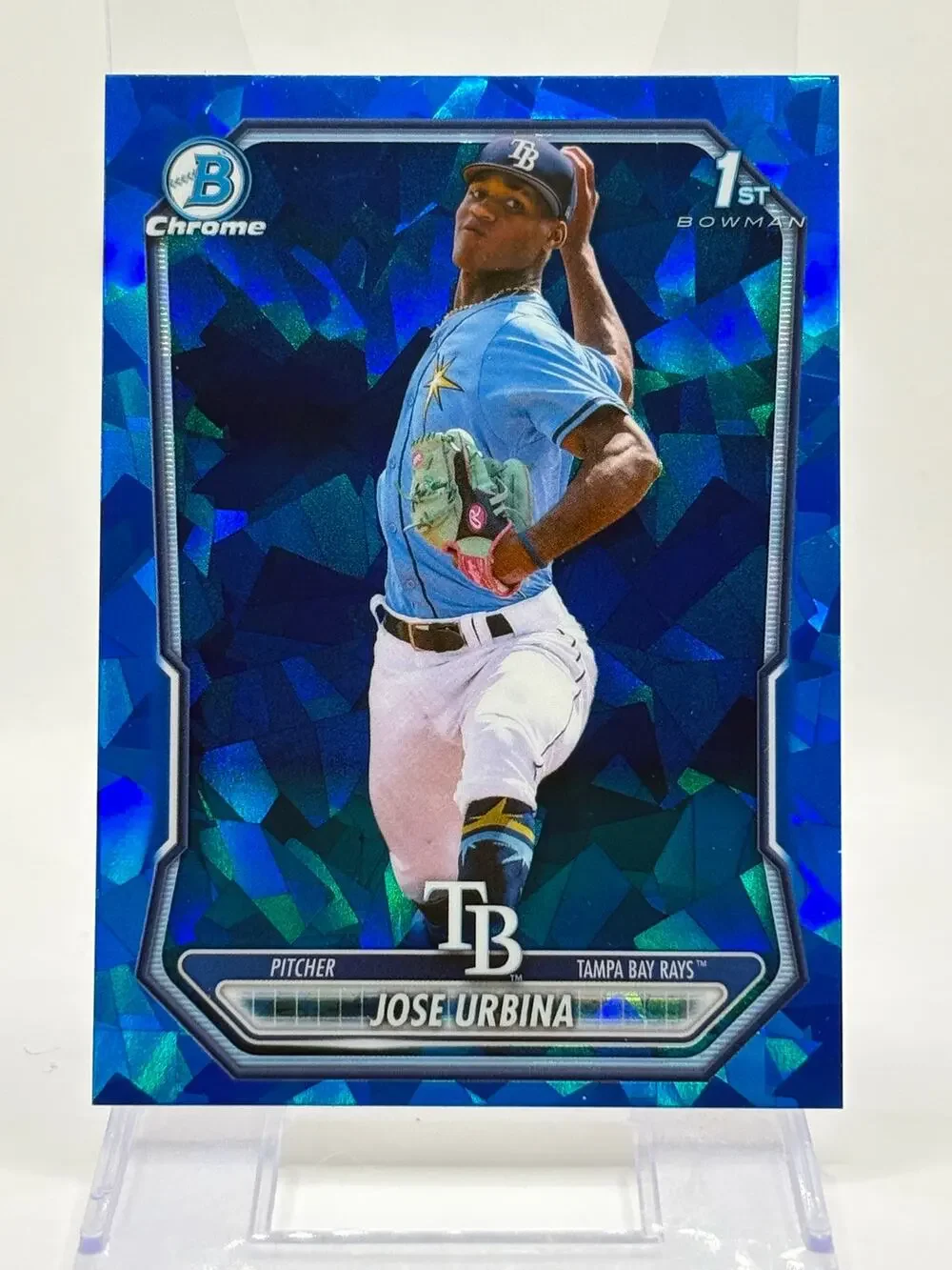 2026 Bowman Sapphire Jose Urbina 1st Chrome Prospect Sapphire Refractor TB Rays